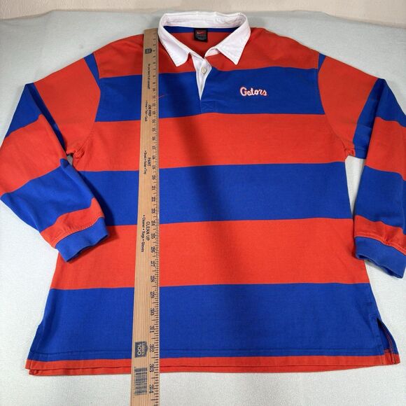 VTG University of Florida Gators Color Block Striped Patch Nike Swoosh Rugby L - Picture 9 of 9